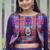 Purple Roman Kutchi Work Peplum Top With Anarkali Flared Lehenga