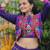 Purple Roman Kutchi Work Peplum Top With Anarkali Flared Lehenga