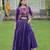 Purple Roman Kutchi Work Peplum Top With Anarkali Flared Lehenga