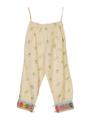 White cotton embroidered  kurta set 2