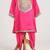 Pink  cotton embroidered  kurta set