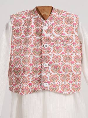 White cotton embroidered  kurta pyjama 4