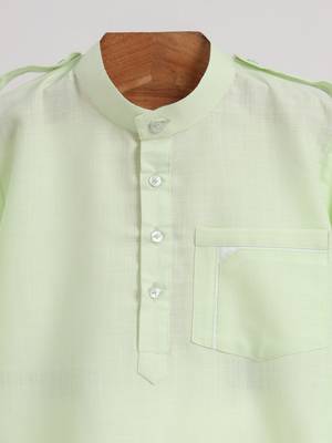 Green cotton embroidered  kurta pyjama 3