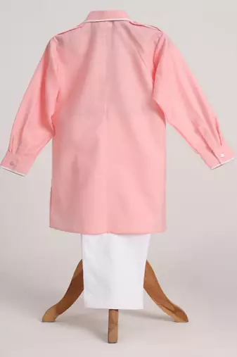 Pink  cotton plain  kurta pyjama