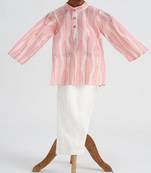 Pink  cotton plain  kurta pyjama