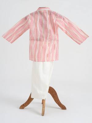 Pink  cotton plain  kurta pyjama 2