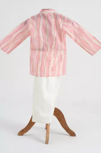 Pink  cotton plain  kurta pyjama