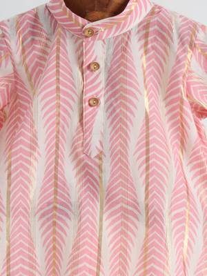 Pink  cotton plain  kurta pyjama 3