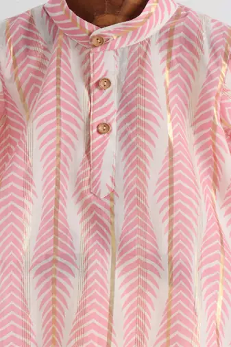 Pink  cotton plain  kurta pyjama