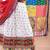 Navratri theme cotton half sleeves kutch work embroidered lehenga choli with dupatta - white
