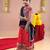 Navratri theme cotton half sleeves kutch work embroidered lehenga choli with dupatta - red