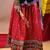 Navratri theme cotton half sleeves kutch work embroidered lehenga choli with dupatta - red