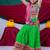Navratri theme cotton half sleeves kutch work embroidered lehenga choli with dupatta - green