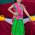 Navratri theme cotton half sleeves kutch work embroidered lehenga choli with dupatta - green
