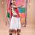 Navratri theme cotton half sleeves kutch work embroidered lehenga choli with dupatta - white
