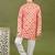 Boys cotton bandhani printed zari embroidered kurta & pyjama set - peach