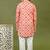 Boys cotton bandhani printed zari embroidered kurta & pyjama set - peach