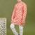 Boys cotton bandhani printed zari embroidered kurta & pyjama set - peach