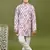 Boys cotton motifs printed zari embroidered kurta & pyjama set - lavender