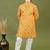Boys cotton jaipuri block printed kurta & pyjama set - mustard