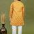 Boys cotton jaipuri block printed kurta & pyjama set - mustard