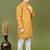 Boys cotton jaipuri block printed kurta & pyjama set - mustard