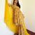 yellow georgette digital floral printed kurta with sharara and dupatta