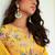 yellow georgette digital floral printed kurta with sharara and dupatta