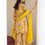 yellow georgette digital floral printed kurta with sharara and dupatta