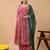 Pink georgette digital floral printed kurta with palazzo and dupatta