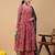Pink georgette digital floral printed kurta with palazzo and dupatta