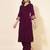 purple velvet embellished kurta with palazzo