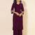 purple velvet embellished kurta with palazzo
