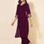 purple velvet embellished kurta with palazzo