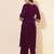 purple velvet embellished kurta with palazzo
