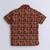 Brown geometric printed cotton blend co-ord set