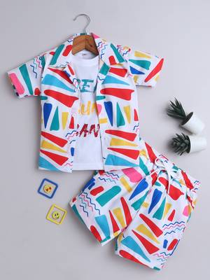 Multicolor abstract printed cotton blend co-ord set 2