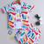 Multicolor abstract printed cotton blend co-ord set