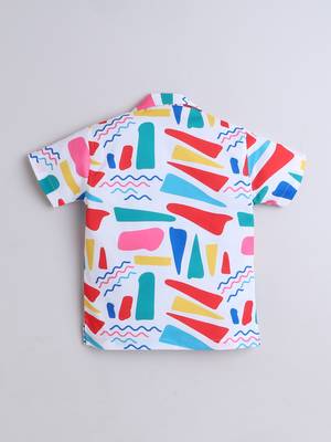 Multicolor abstract printed cotton blend co-ord set 3