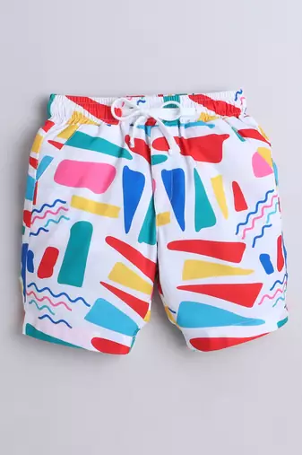 Multicolor abstract printed cotton blend co-ord set