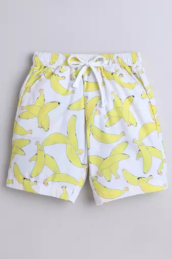 Yellow banana printed cotton blend co-ord set