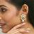gold plated elegant mop studded ethnic pearl drop stud earrings