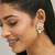 gold plated elegant mop studded ethnic pearl drop stud earrings