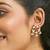 gold plated elegant kundan & ruby stone studded & beaded studs