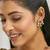 gold plated elegant kundan & ruby stone studded & beaded studs