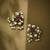 gold plated elegant kundan & ruby stone studded & beaded studs
