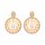 gold plated cubic zirconia studded contemporary moon shaped pearl drop chandbalis