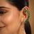 gold plated faux emerald studded contemporary ear cuff earrings