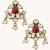 gold plated elegant kundan & ruby stone studded & beaded studs