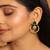 gold plated cubic zirconia studded contemporary stone earrings
